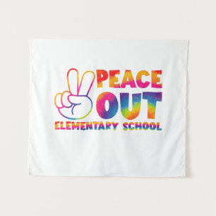 Tapete De Parede Tchau Escola Primária Tie Dye Último Dia