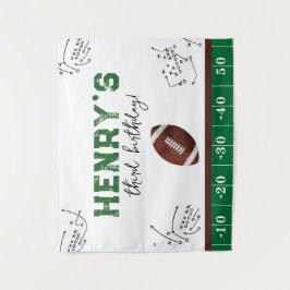 Tapete De Parede Tecido de aniversário de futebol