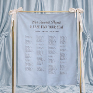 Tapete De Parede Tecido de Cartaz de Assentos de Casamento Azul e M