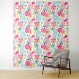 Tapete De Parede Tecido de Fundo para Foto com Desenho Floral Pinta