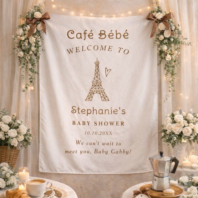 Tapete De Parede Tecido para Chá de Bebê Cafe Bebe Coffee Baby Show (Criador carregado)