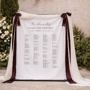 Tapete De Parede Tecido para Mapa de Assentos de Casamento Branco e