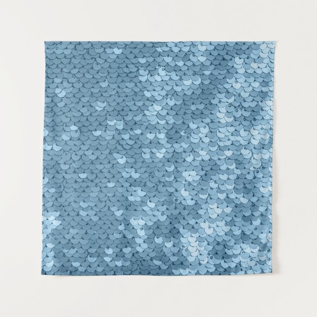 Tapete De Parede Tecido Sequin: Shimmer Azul Céu. (Frente)