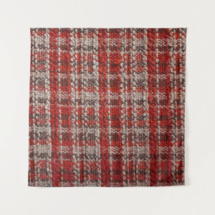 Tapete De Parede Tecido Vermelho Tartan: Fundo Texturizado