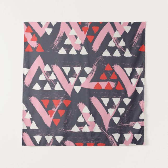 Tapete De Parede Tela de padrão artístico desenhado à mão (Frente)