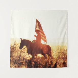 Tapete De Parede Tema da bandeira do Cowboy Portrait USA.
