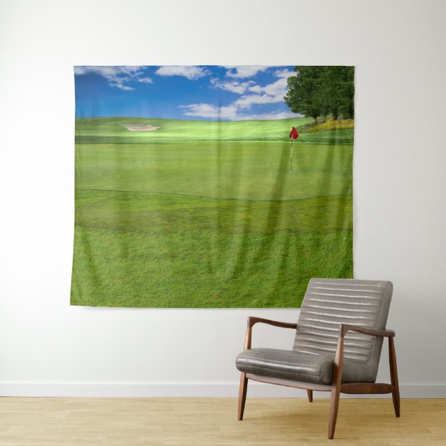 Tapete De Parede Tema de cenário de campo de golfe personalizável (In Situ (Horizontal))
