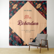 Tema Floral Escuro e Rico para Chá de Noiva