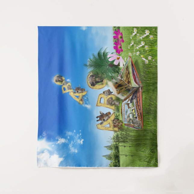 Tapete De Parede Temas do alfabeto de ABC Capital. (Frente)