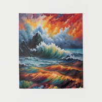 Tempestuoso Oceano em Fúria - Arte de Paisagem Mar