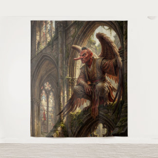 Tapete De Parede Tengu Perched in the Ruined Cathedral