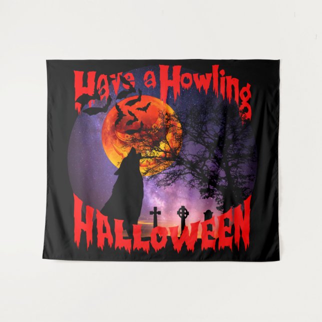 Tapete De Parede Tenha um Halloween Uivante (Frente (Horizontal))
