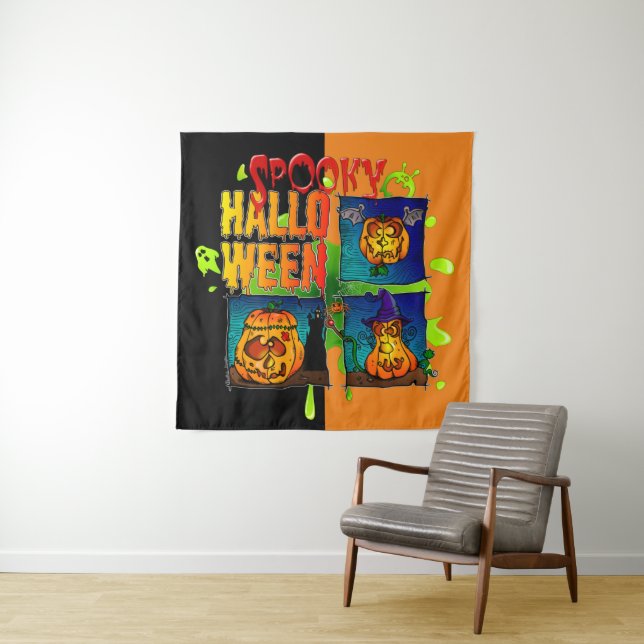 Tapete De Parede Tenture Spooky Halloween (In Situ)