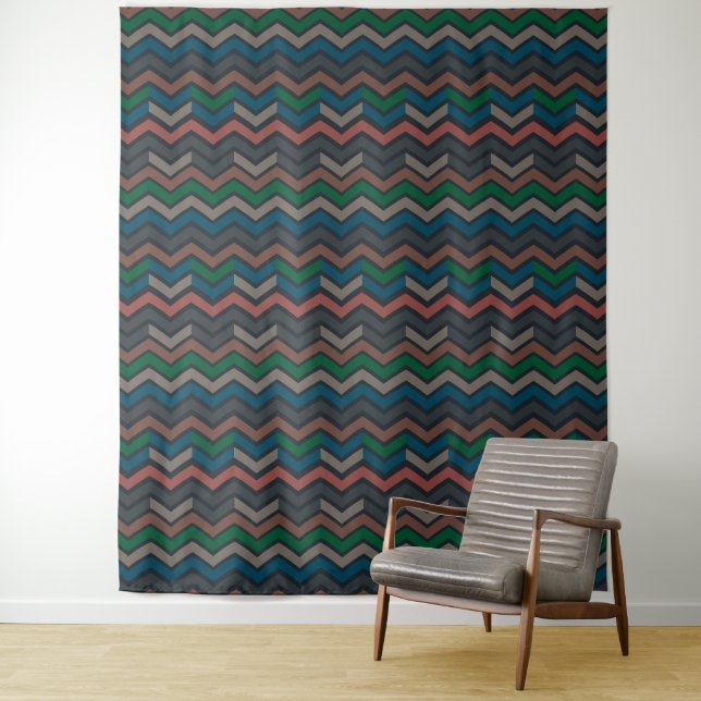 Tapete De Parede Terra Escura Florestas Zigzag Chevron  (In Situ)