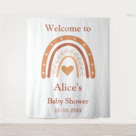 Tapete De Parede Terracota e pêssego  boho arco-íris  bem-vindo  