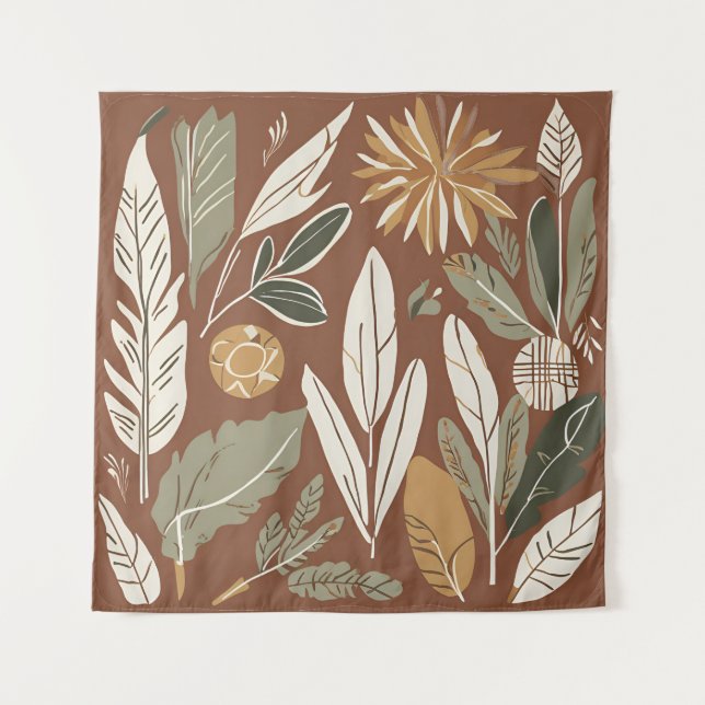 Tapete De Parede Terracotta Wildflower Boho Rustic Wall (Frente)