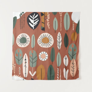 Tapete De Parede Terracotta Wildflower Boho Rustic Wall