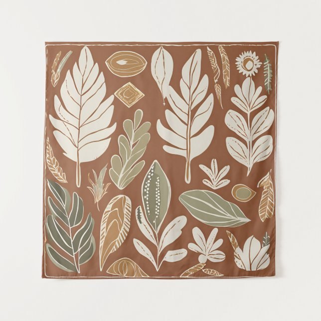 Tapete De Parede Terracotta Wildflower Boho Rustic Wall (Frente)