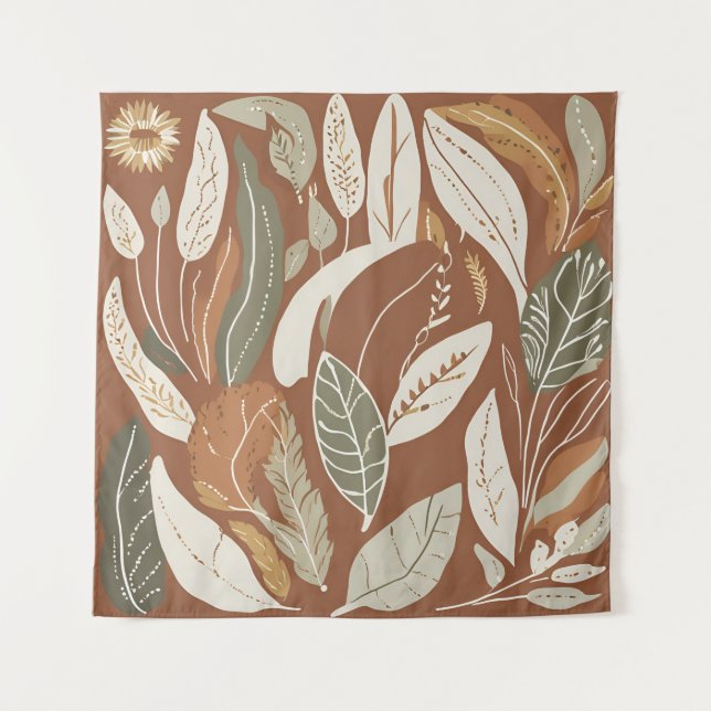Tapete De Parede Terracotta Wildflower Boho Rustic Wall (Frente)