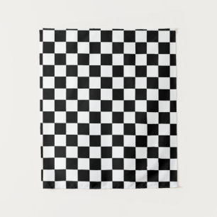 Tapete De Parede Teste padrão Checkered preto e branco