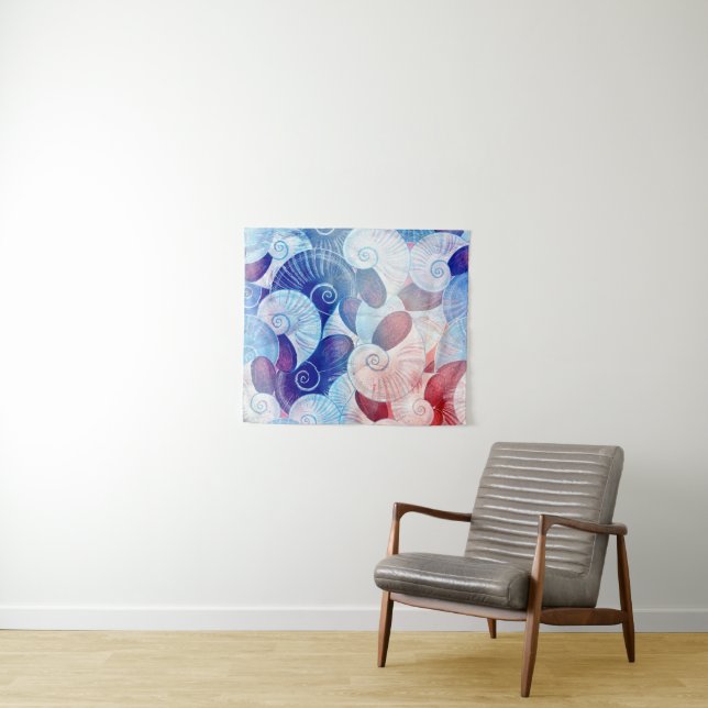 Tapete De Parede Teste padrão da cena do Seashell (In Situ (Horizontal))