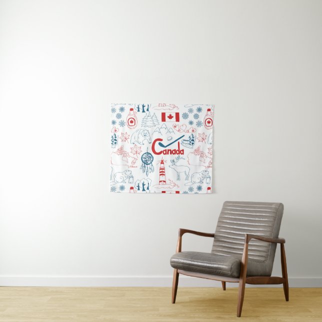 Tapete De Parede Teste padrão dos símbolos de Canadá | (In Situ (Horizontal))