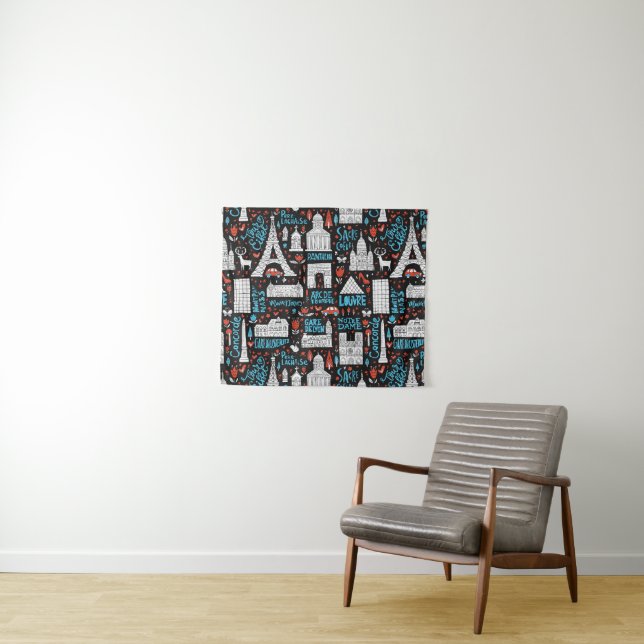 Tapete De Parede Teste padrão dos símbolos de France | (In Situ (Horizontal))
