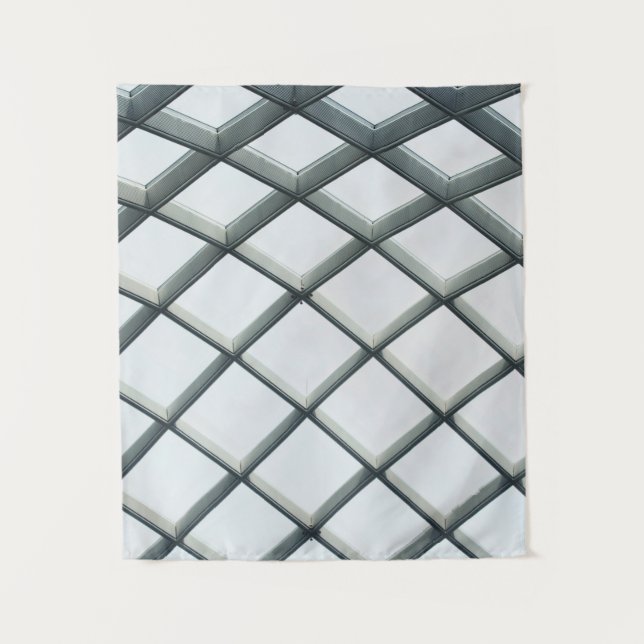 Tapete De Parede Teto de cúpula de metal branco e vidro (Frente)