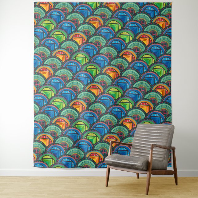 Tapete De Parede Têxteis Africanos Vibrantes: Misturando Escalas de (In Situ)