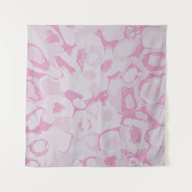 Tapete De Parede Têxteis florais, cor-de-rosa e branco (Frente)
