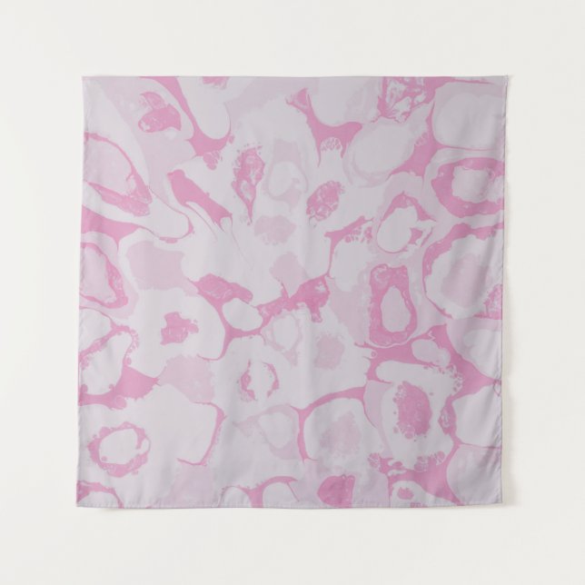 TAPETE DE PAREDE TÊXTIL FLORAL BRANCO E PINTA (Frente)