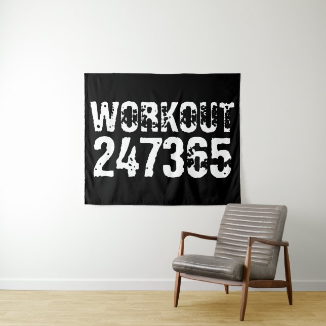 Tapete De Parede Texto vestido e arranhado Workout 247365 branco (In Situ (Horizontal))