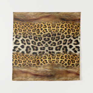 Tapete De Parede Textura com pelo: raposa e leopardo.