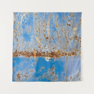 Tapete De Parede Textura de metal enferrujado, decor arranhado azul