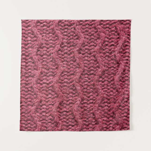 Tapete De Parede Textura de suéter, roxo de cereja. (Frente)