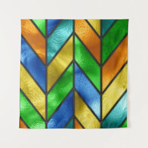 Tapete De Parede Textura De Vidro Colorido Chevron