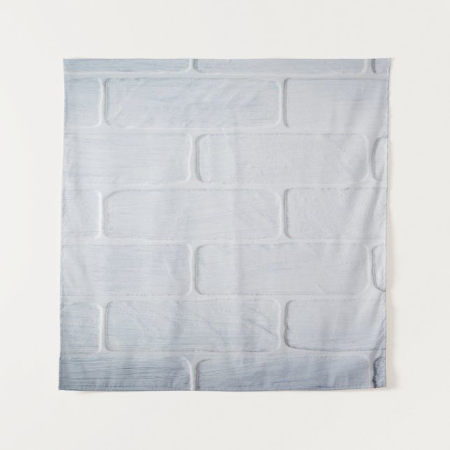 Tapete De Parede Texture brick wall white paint (Frente)