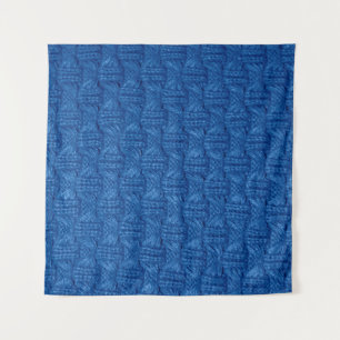 Tapete De Parede Texture knitting. Blue pullover. Pattern fabric ma
