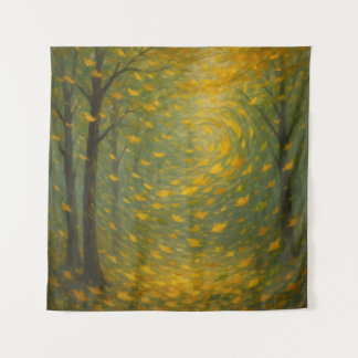 Tapete De Parede The Golden Autumn Dance: A Vortex of Falling Leave