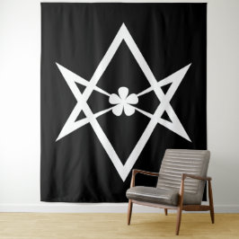 Tapete De Parede Thelema Sólido Unicursal Hexagrama Branco sobre Pr