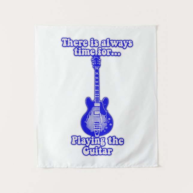 Tapete De Parede There is always time for playing the guitar. blue (Frente)