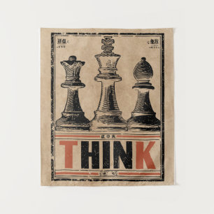 Tapete De Parede Think Chess Vintage Art   Estratégia Wabi Sabi