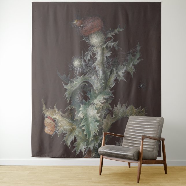 Tapete De Parede Thistle com os Insetos 1755 Johann C. Dietzsch (In Situ)