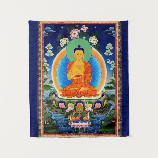 Tapete De Parede Tibetano Thangka Prabhutaratna Buddha (Frente)