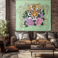 Tiger Henna Flores Púrpuras Rosa