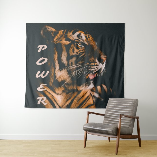Tapete De Parede Tiger Power Stripes Fierce Motivational (In Situ (Horizontal))