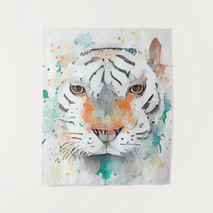 Tapete De Parede Tiger Wild Animal Nature Watercolor Pintura