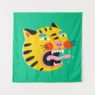 Tapete De Parede tigre abstrato