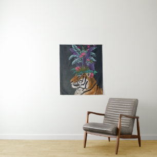 Tapete De Parede Tigre com o headpaper tropical