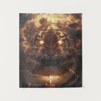 Tapete De Parede Tigre Trovão Erguendo-se da Tempestade